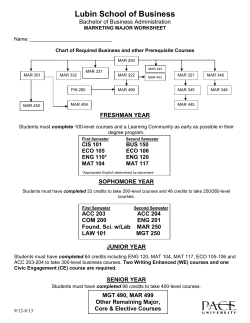 Started at Pace Fall 2012 through Spring 2014