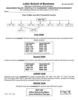 Started at Pace Prior to Fall 2012