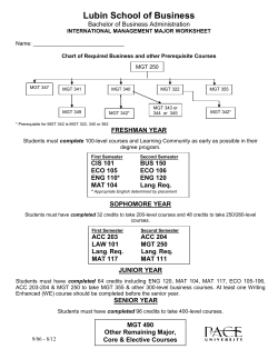 Started at Pace Prior to Fall 2012
