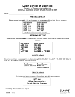 Started at Pace Prior to Fall 2012