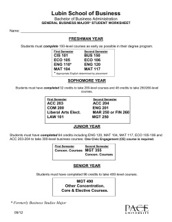 Started at Pace Fall 2012 through Spring 2014