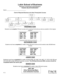 Started at Pace Fall 2012 through Spring 2014