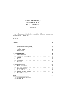 Differential Geometry