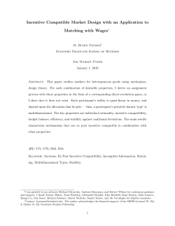 Incentive Compatible Market Design with an Application to Matching with Wages