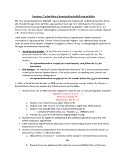 Caregivers Criminal History Screening Required Information Policy