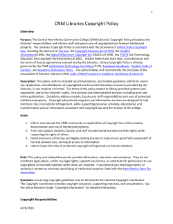 CNM Libraries Copyright Policy