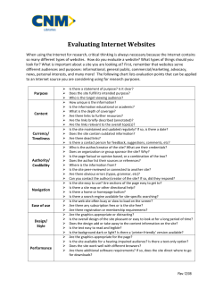 Evaluating Internet Websites