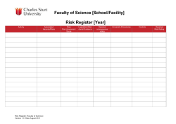 Risk Register Template Faculty of Science