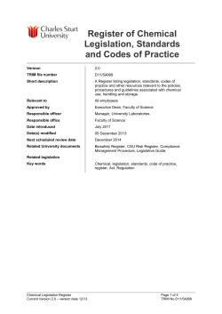 Chemical Legislation Register