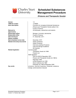 Scheduled Substances Management