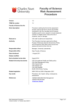 Risk Assessment Procedure