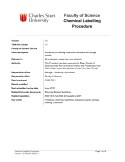 Chemical Labelling Procedure