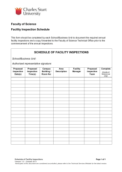 Facility Inspection Schedule Form