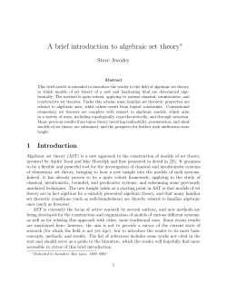 A brief introduction to algebraic set theory.