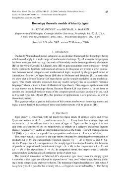 Homotopy theoretic models of identity types.