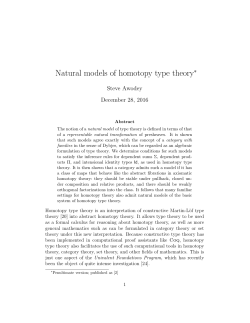 Natural models of homotopy type theory.