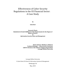 "Effectiveness of Cyber Security Regulations in the US Financial Sector: &nbsp;