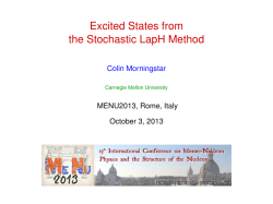 Excited States from the Stochastic LapH Method