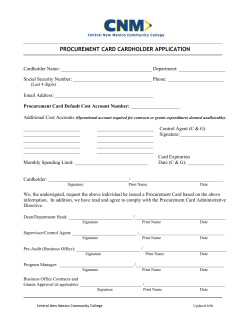 Procurement Card Cardholder Application