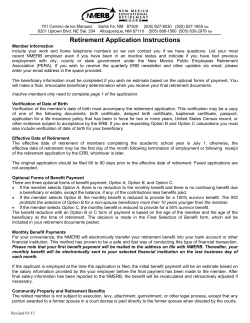 Application for Retirement