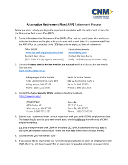 Retirement Application Checklist - (ARP) Alternative Retirement Plan