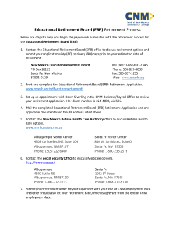 Retirement Application Checklist - (ERB) Educational Retirement Board Plan