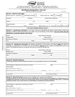 Retirement Beneficiary Designation Form