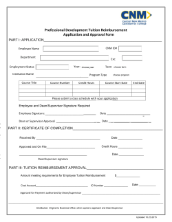 Professional Development Tuition Reimbursement Approval Application Form
