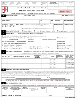 NMPSIA Enrollment Application (Benefits Enrollment)