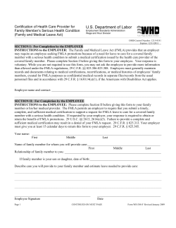 Certification of Health Care Provider for FMLA - Family Member