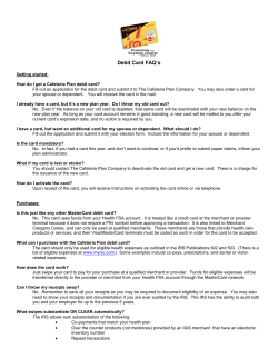 Flexible Spending Debit Card FAQ's
