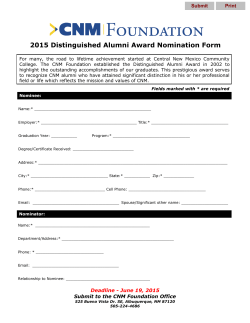 Nominate an outstanding graduate.