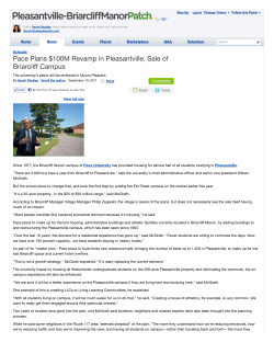 Patch.com: Pace Plans $100M Revamp in Pleasantville