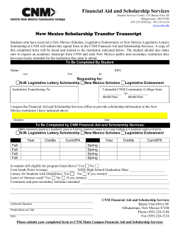 New Mexico Transfer Transcript form