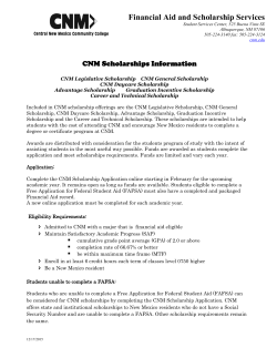 CNM Legislative Scholarship and CNM General Scholarship