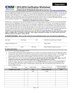 2015-2016 Dependent Verification Worksheet