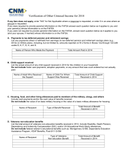 2014 Verification of Other Untaxed Income