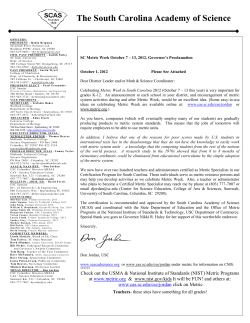 Metric Week Cover Letter