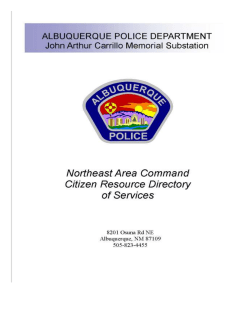 Citizen Resource Directory of Services (Northeast Area Command of APD)