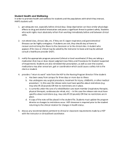 Student Health and Wellbeing