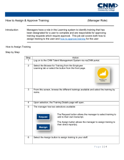 How to Assign and Approve Training&nbsp;