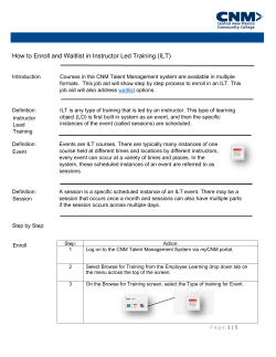 Instructor Led Training (ILT): How to Enroll and Waitlist