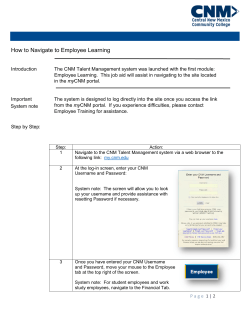 Instructions for accessing the CNM Talent Management System