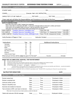 Extended Time Test Form