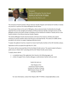 Billingsley Faculty Award application