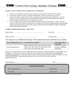 Credit for Prior Learning (Radiologic Technology)