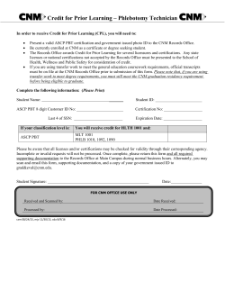 Credit for Prior Learning (Phlebotomy Technician)