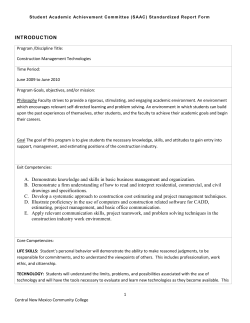 SAAC Assessment Report 2009-2010