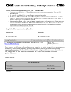 Credit for Prior Learning (IPC Soldering)