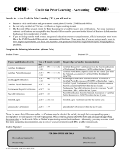Credit for Prior Learning (Accounting)